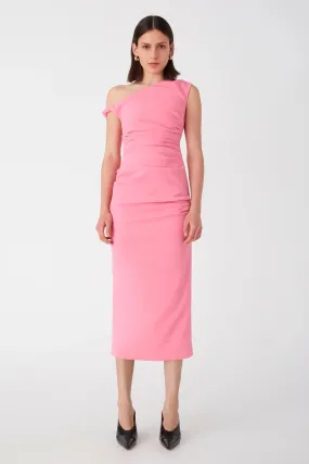 Alaska Midi Dress in Tulip Pink