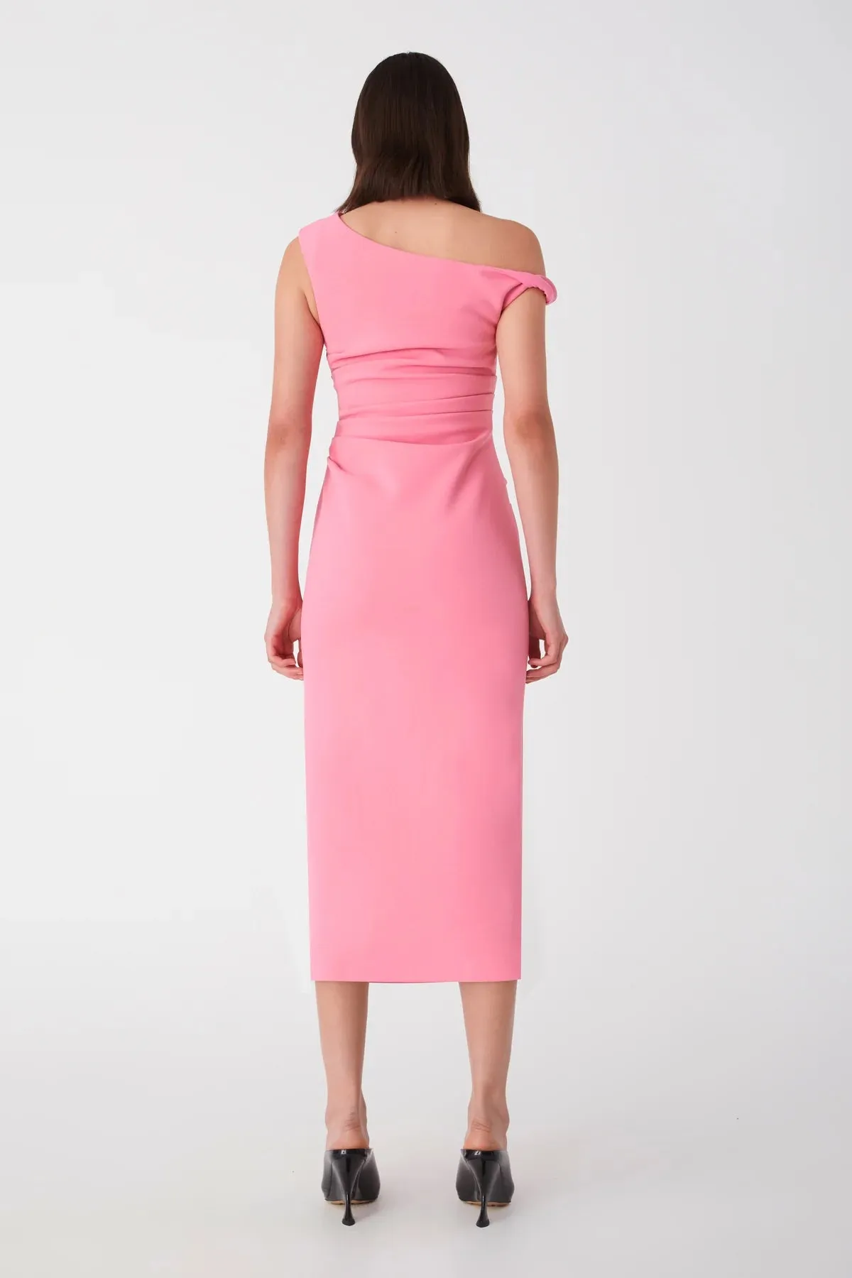 Alaska Midi Dress in Tulip Pink