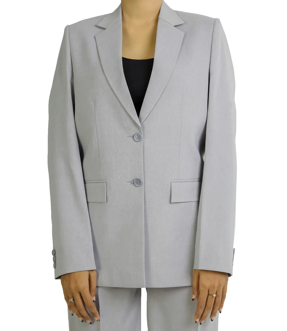 Alina Women's Grey Regular Fit Pant Suit