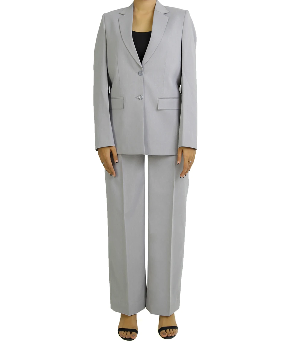 Alina Women's Grey Regular Fit Pant Suit