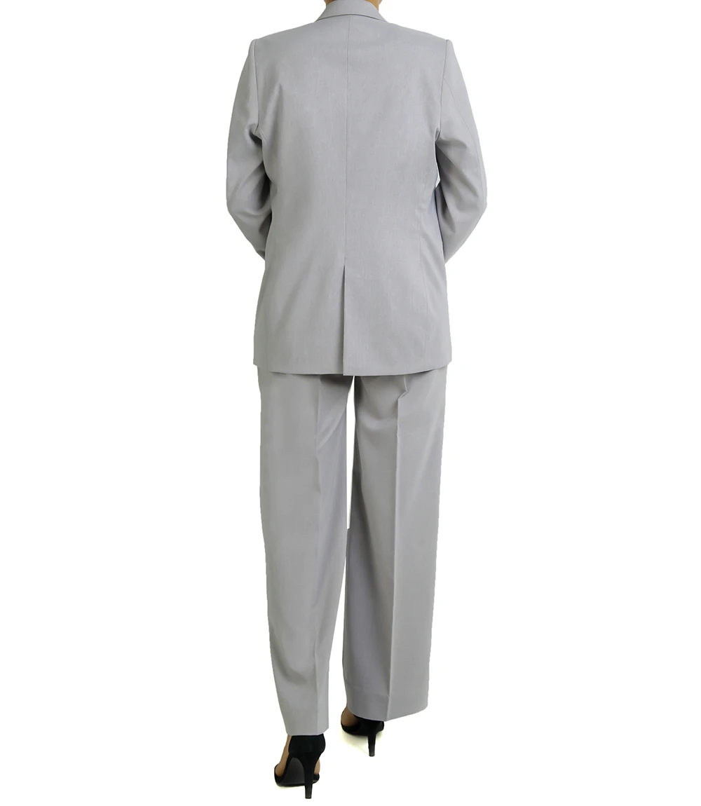 Alina Women's Grey Regular Fit Pant Suit