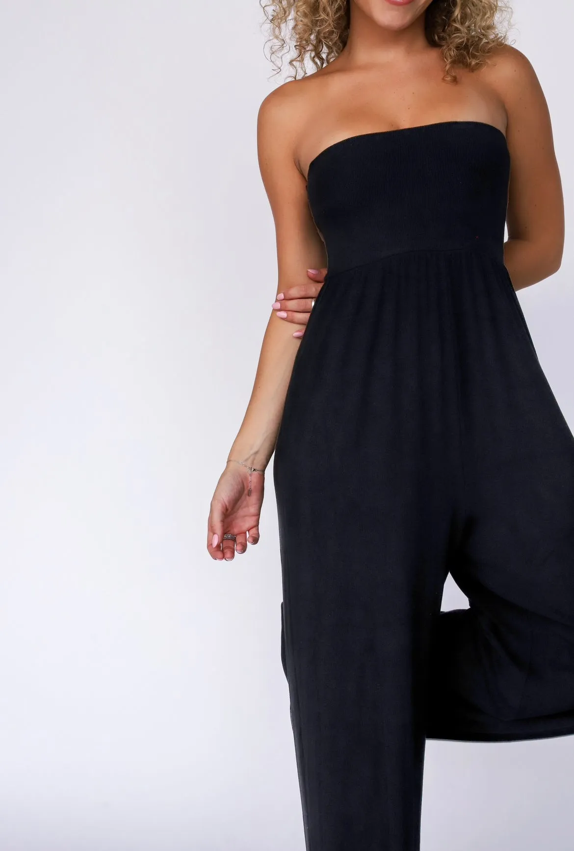 All Weekend Long Strapless Jumpsuit