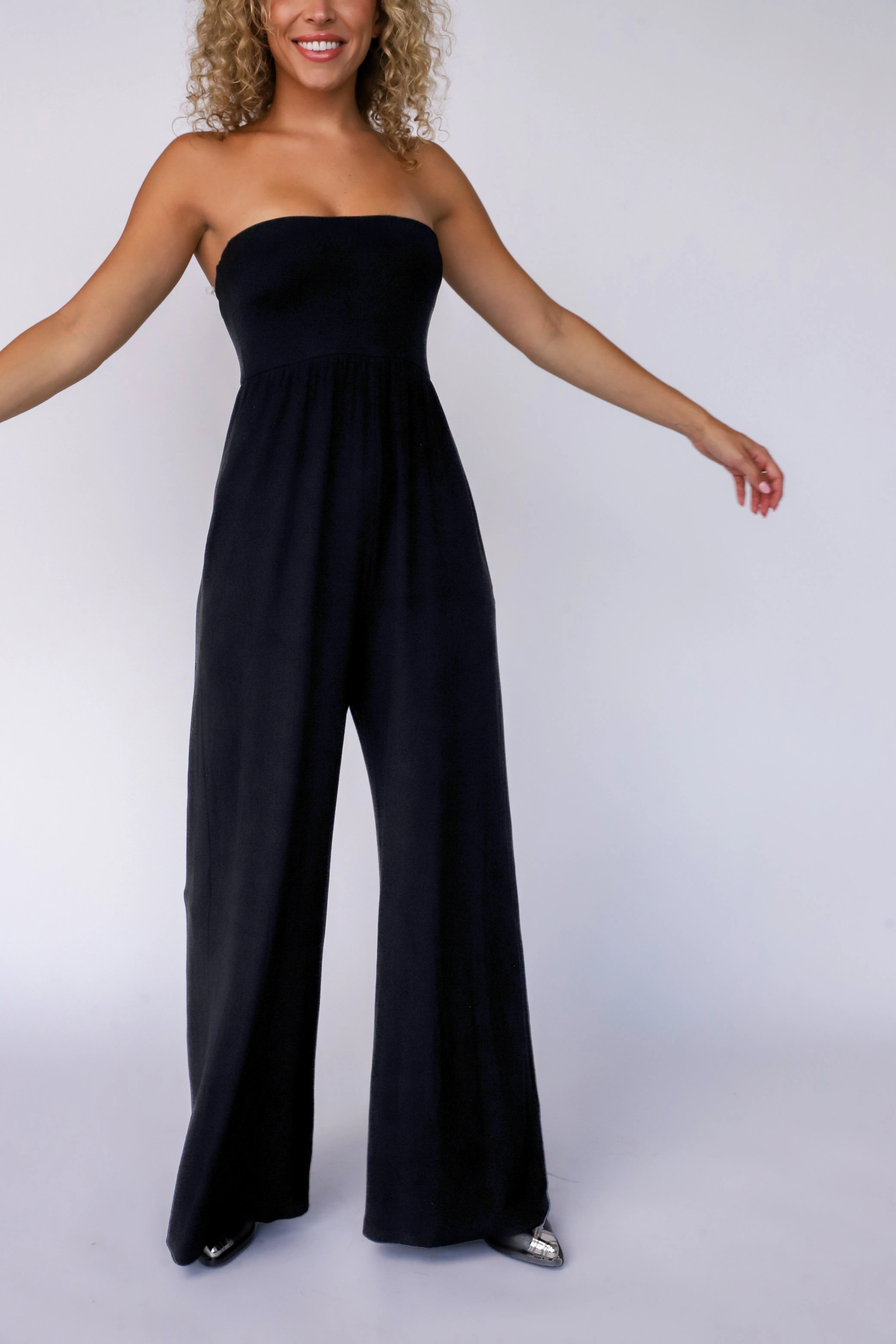 All Weekend Long Strapless Jumpsuit