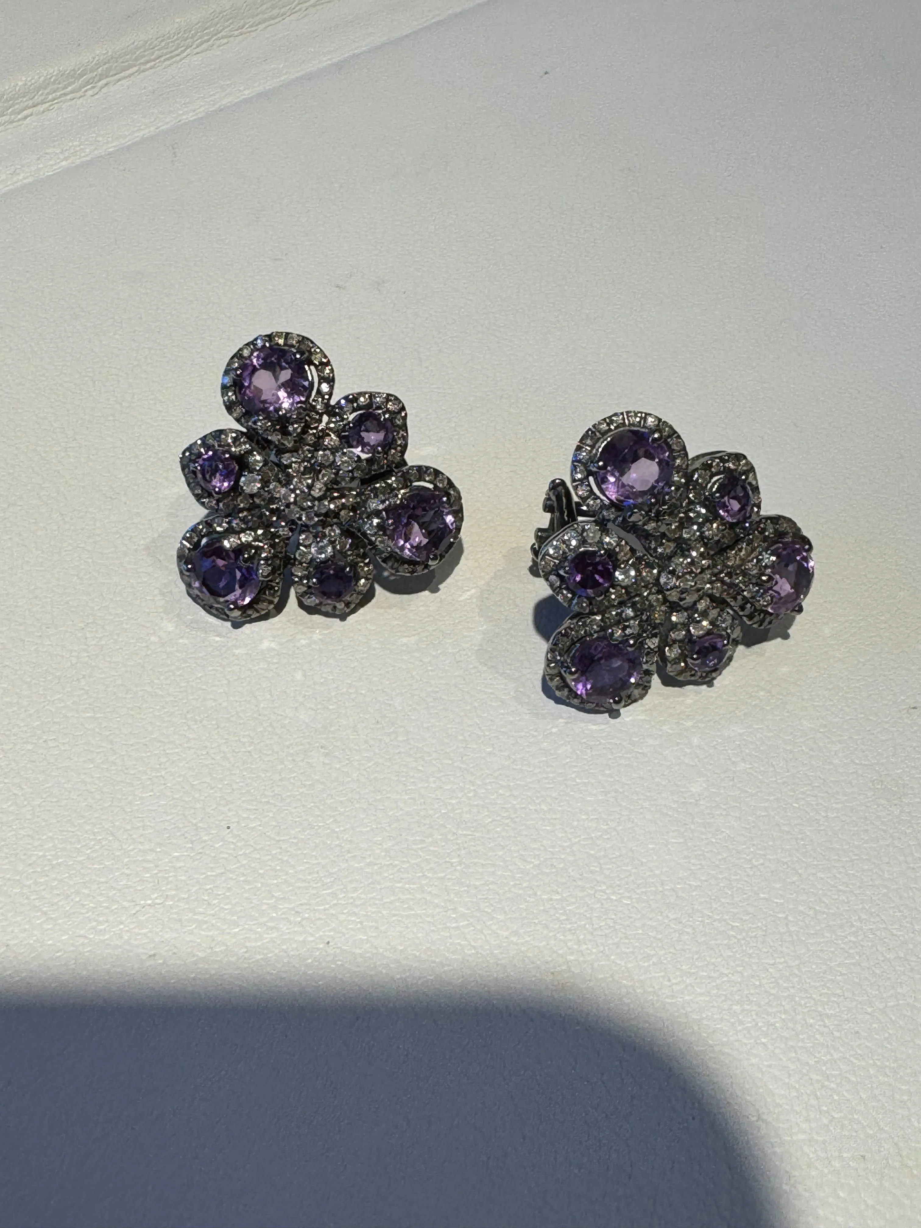 Amethyst Diamond Earrings