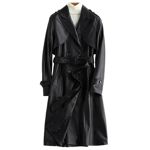 Angel Trench Coat For Women, Leather