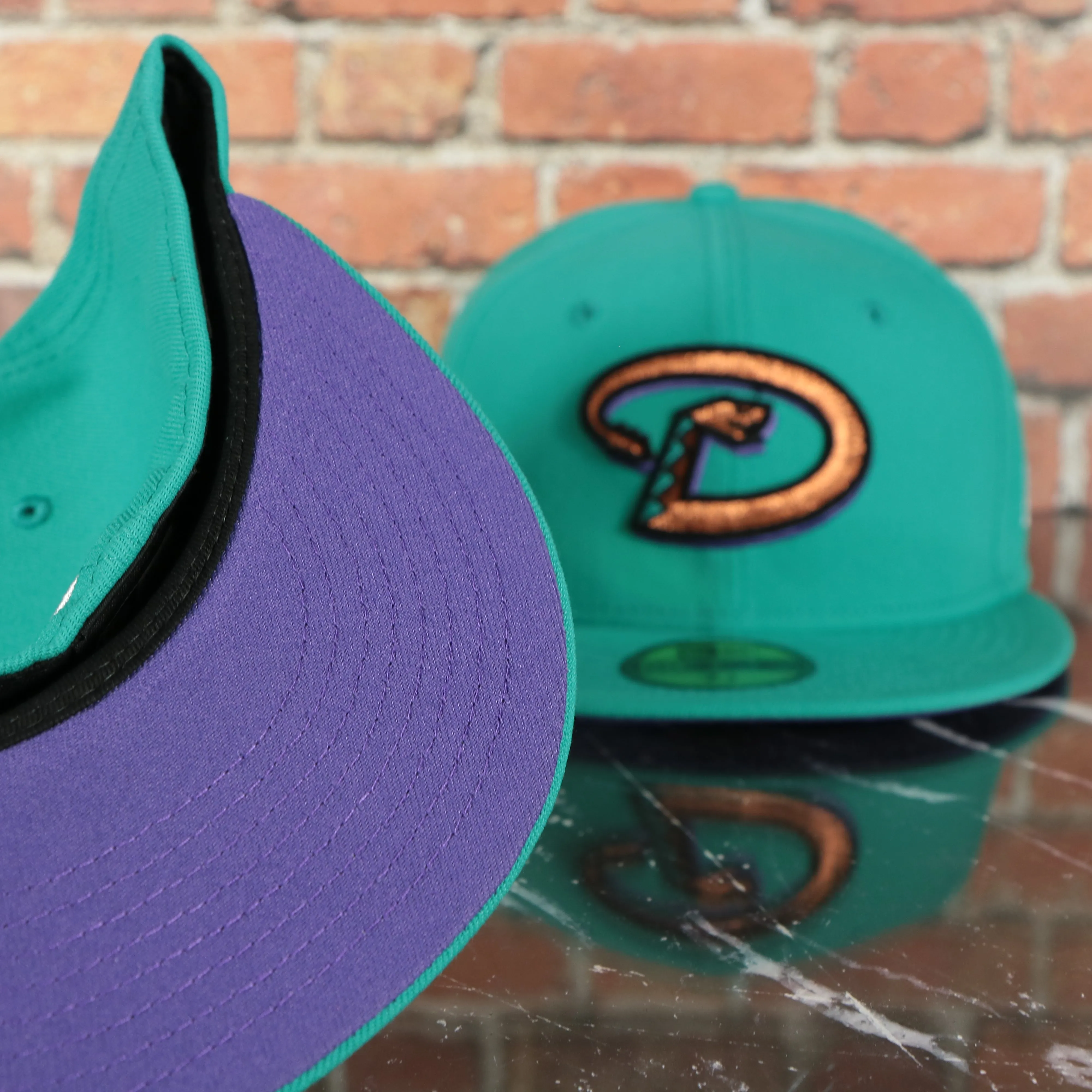 Arizona Diamondbacks 2001 World Series Purple Bottom 59fifty Fitted Cap | Teal