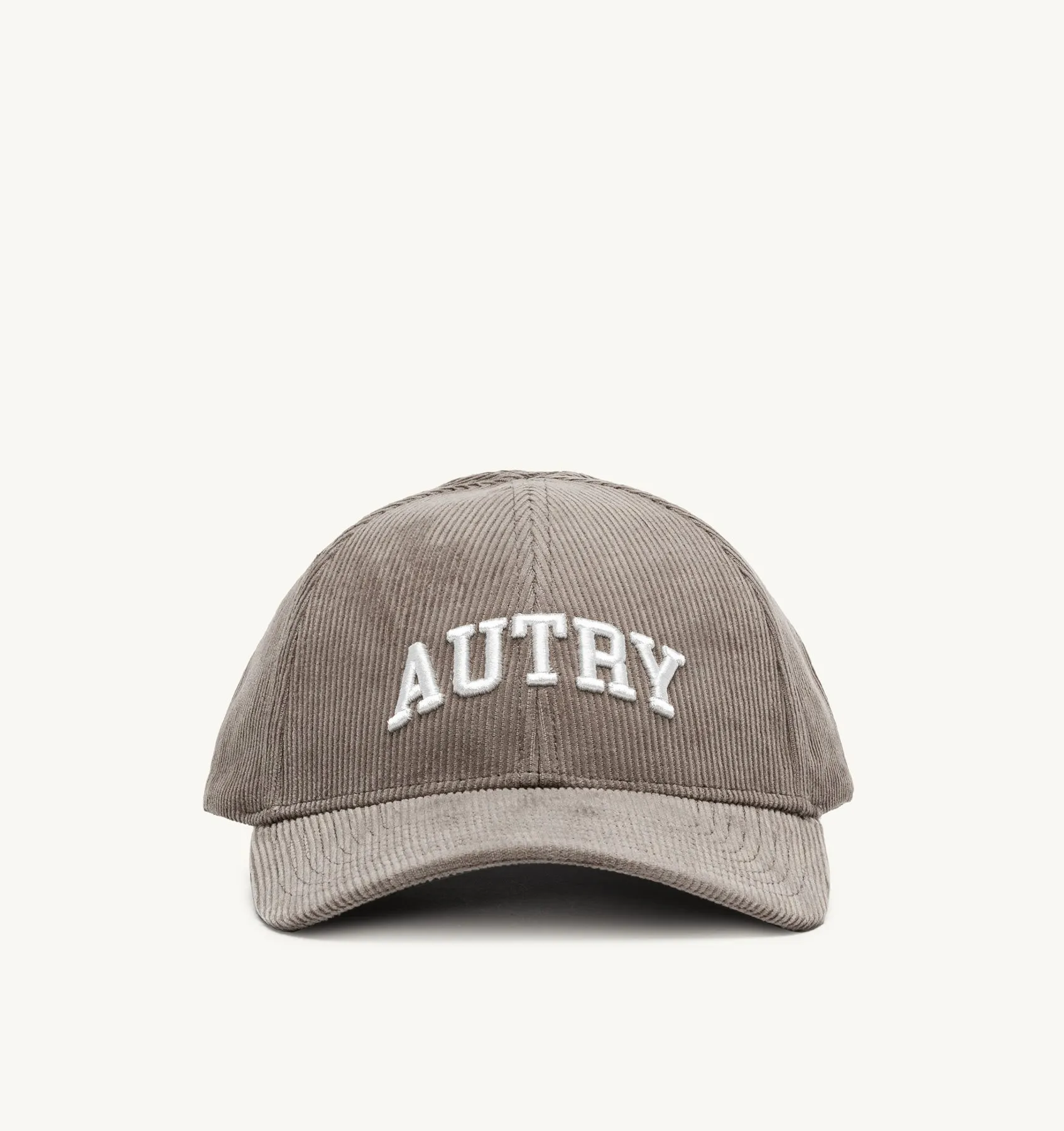 AUTRY APPAREL WOMAN  BASEBALL CAP IN EMBROIDERED GRAY CORDUROY