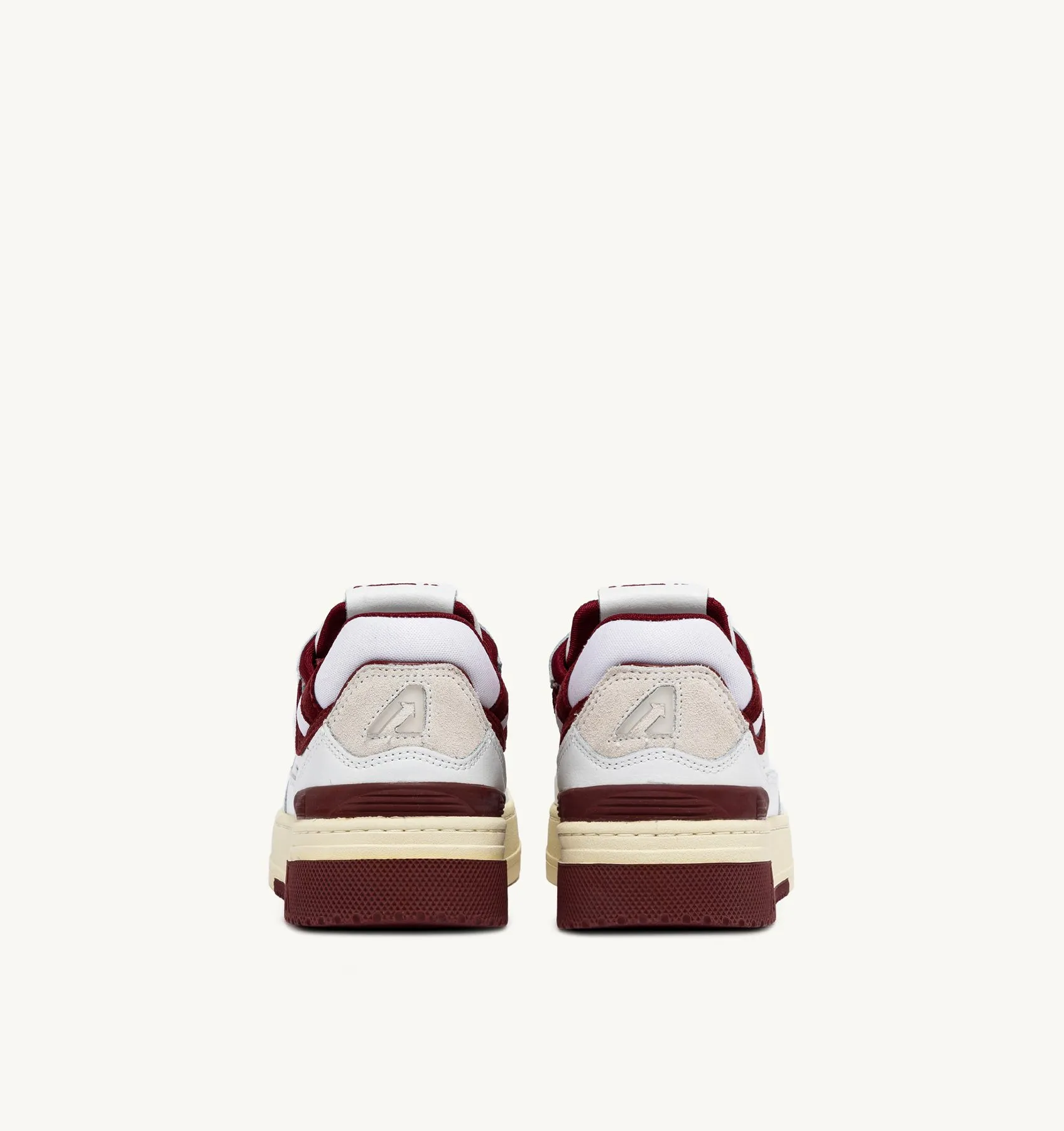 AUTRY SNEAKERS WOMAN  CLC LOW SNEAKERS IN LEATHER COLOR WHITE AND BURGUNDY