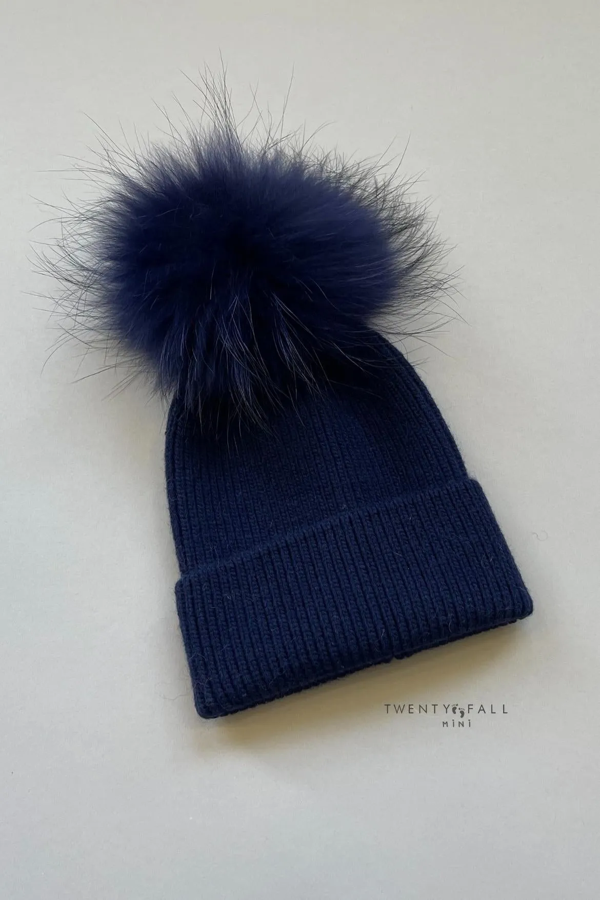 Baby Raccoon Fur Pom Pom Hat