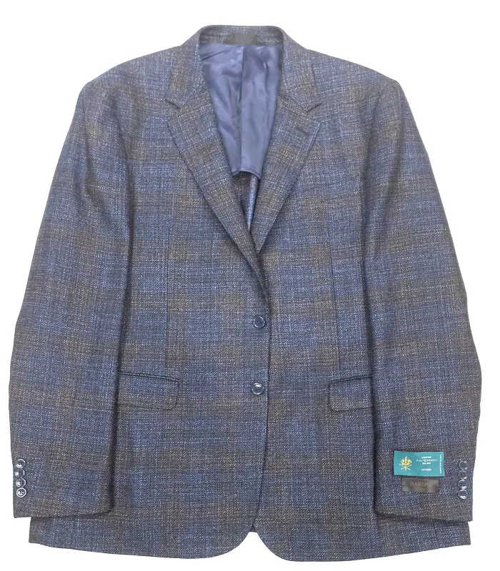 Baroni Blue/Rust Plaid Sport Coat 