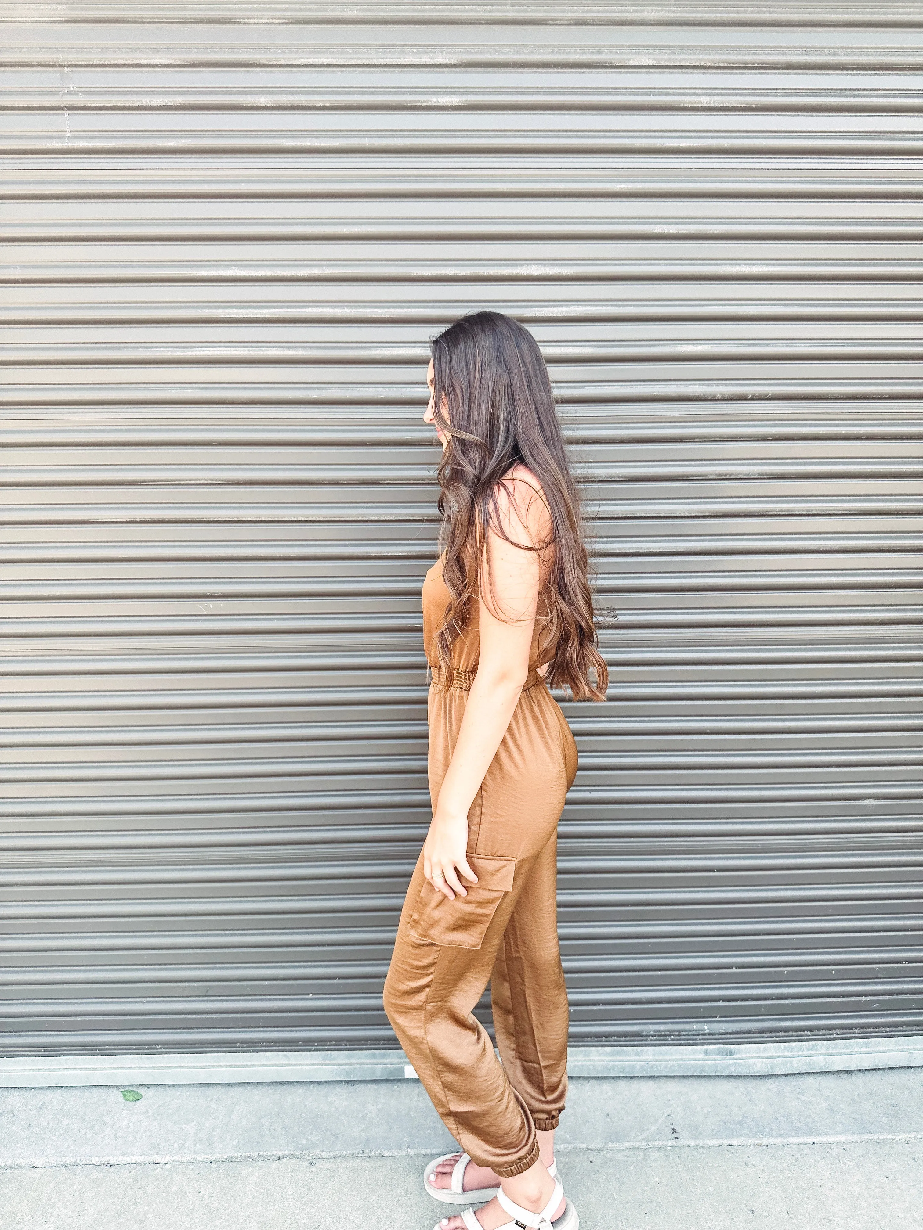 Be Mine Satin Cargo Jumpsuit