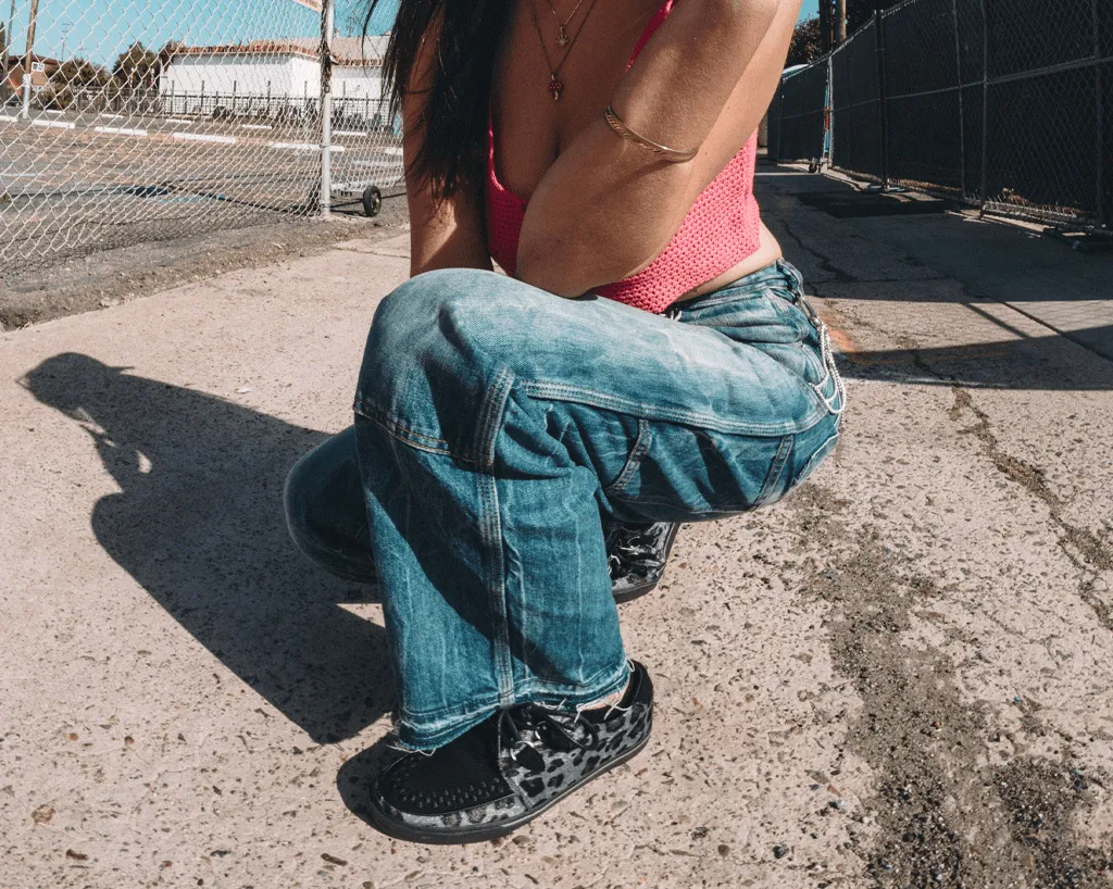 Black & Grey Leopard Hair Sneaker