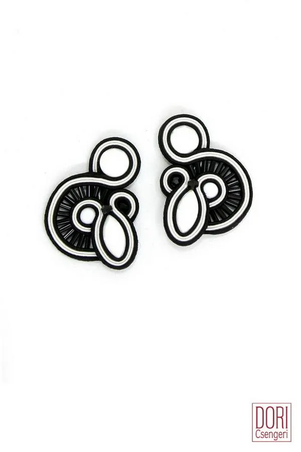 Black & White Unique Clip-on Earrings