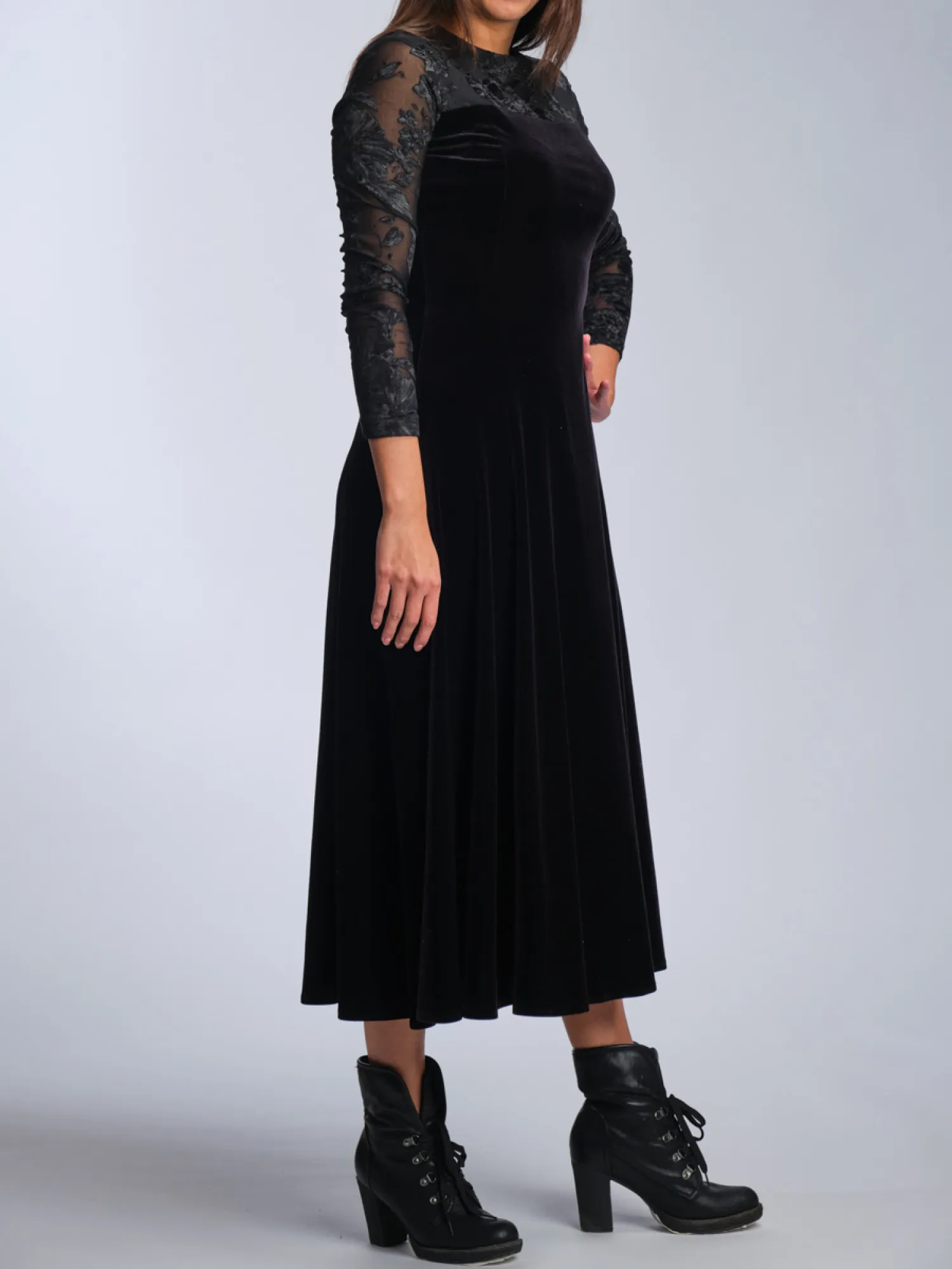 Black Velour Vintage Dress