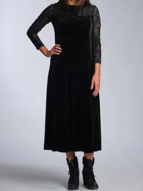 Black Velour Vintage Dress