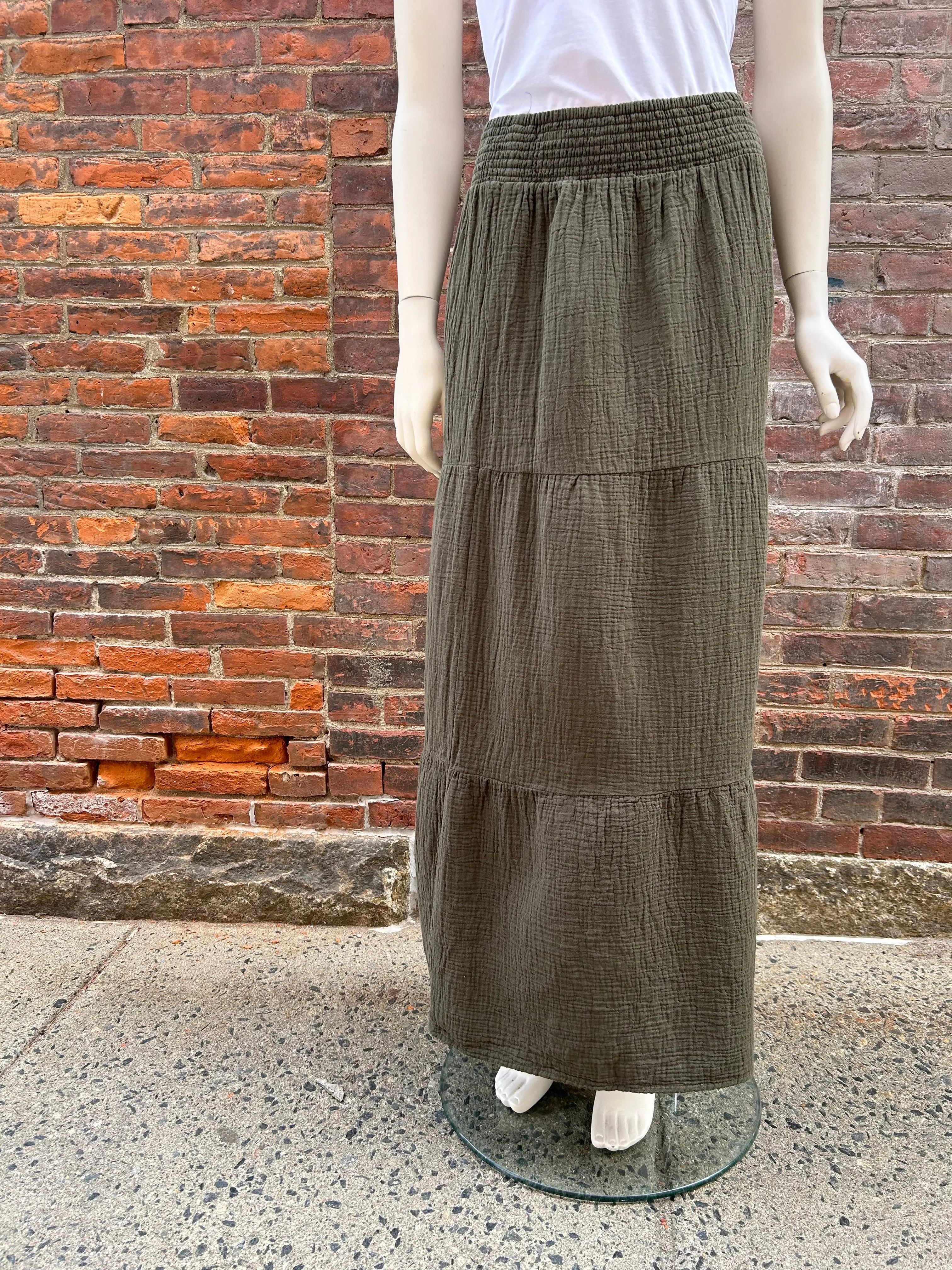 BOBI TIERED MAXI SKIRT