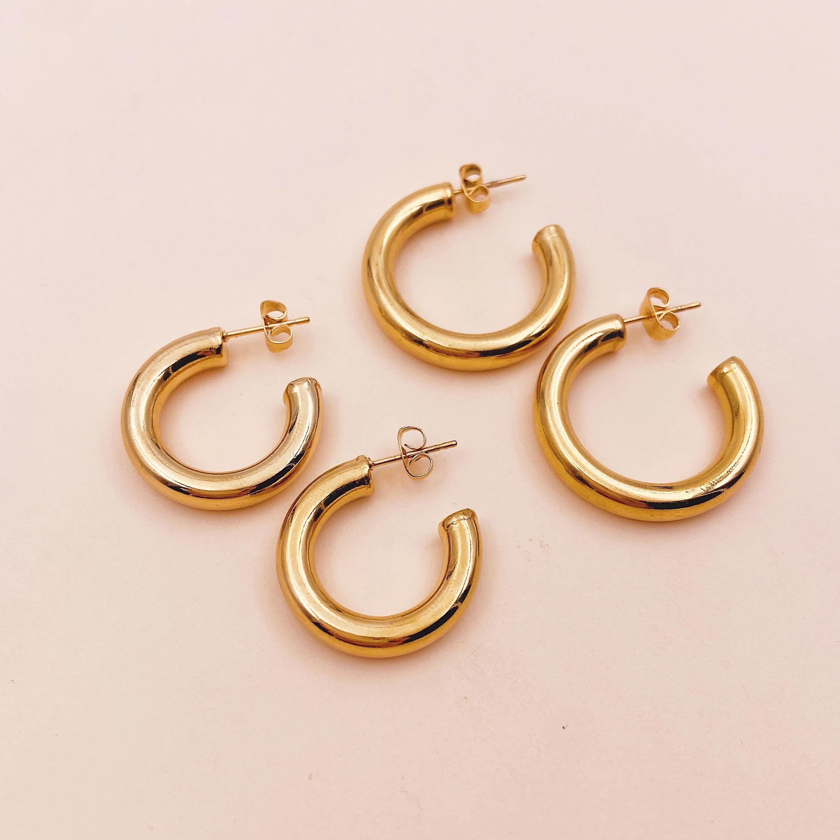 Bold Hoop Hybrid Stud Earrings