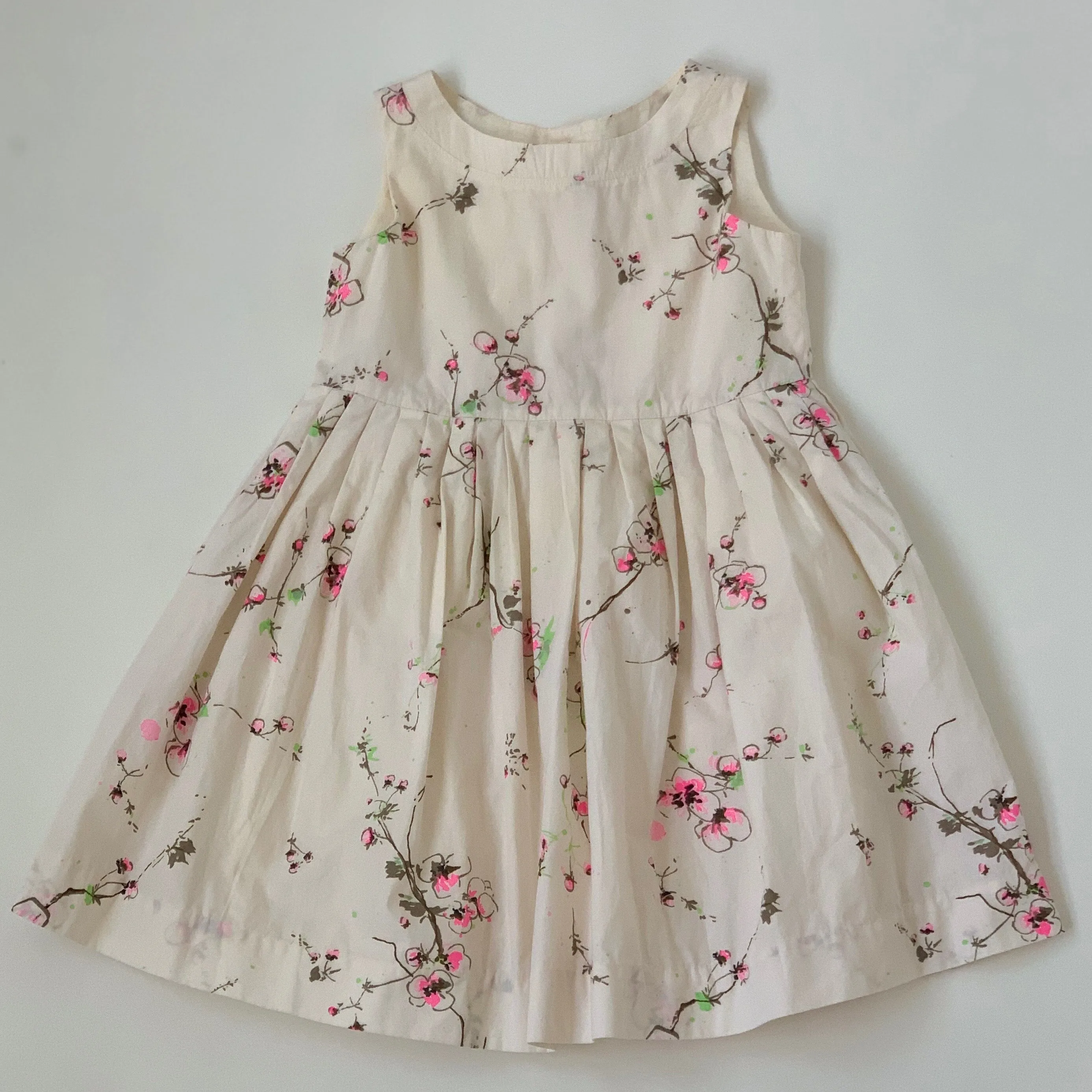 Bonpoint Cotton Floral Print Dress With Neon: 3 Years