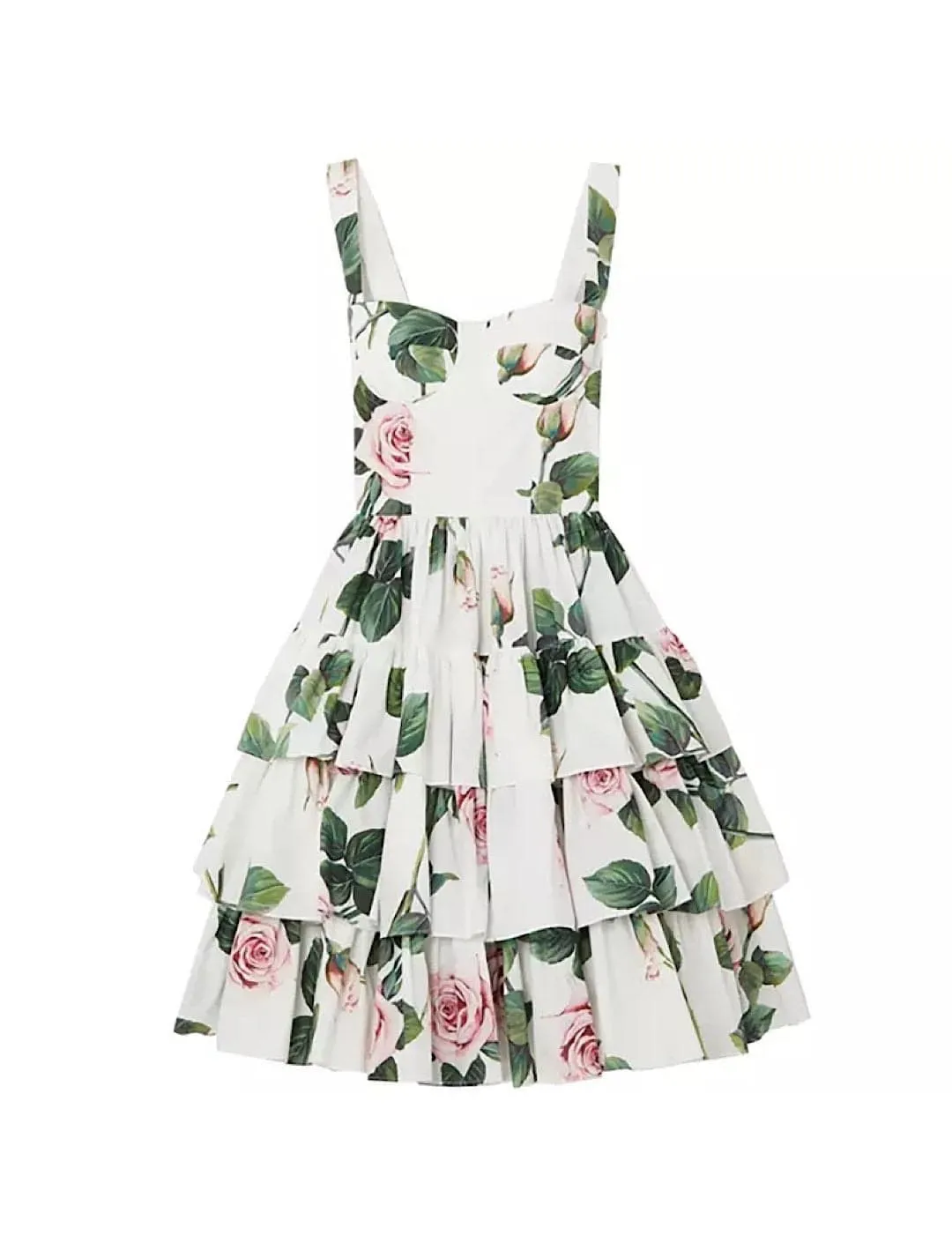 Botanical Print Ruffle Dress