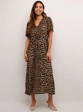 Buy KAFFE Amber Short Sleeve V Neck Maxi Dress Brown 16 | Dresses | Tu