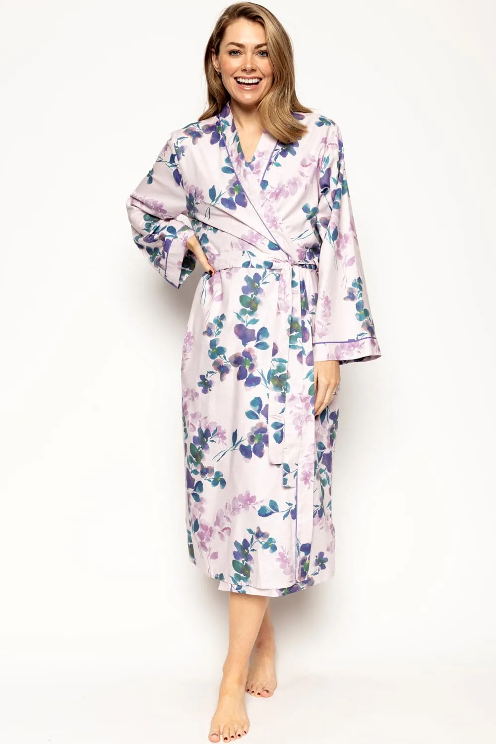 Camila Floral Print Long Dressing Gown