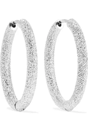 Carolina Bucci Florentine 18 Karat White Gold Hoop Earrings