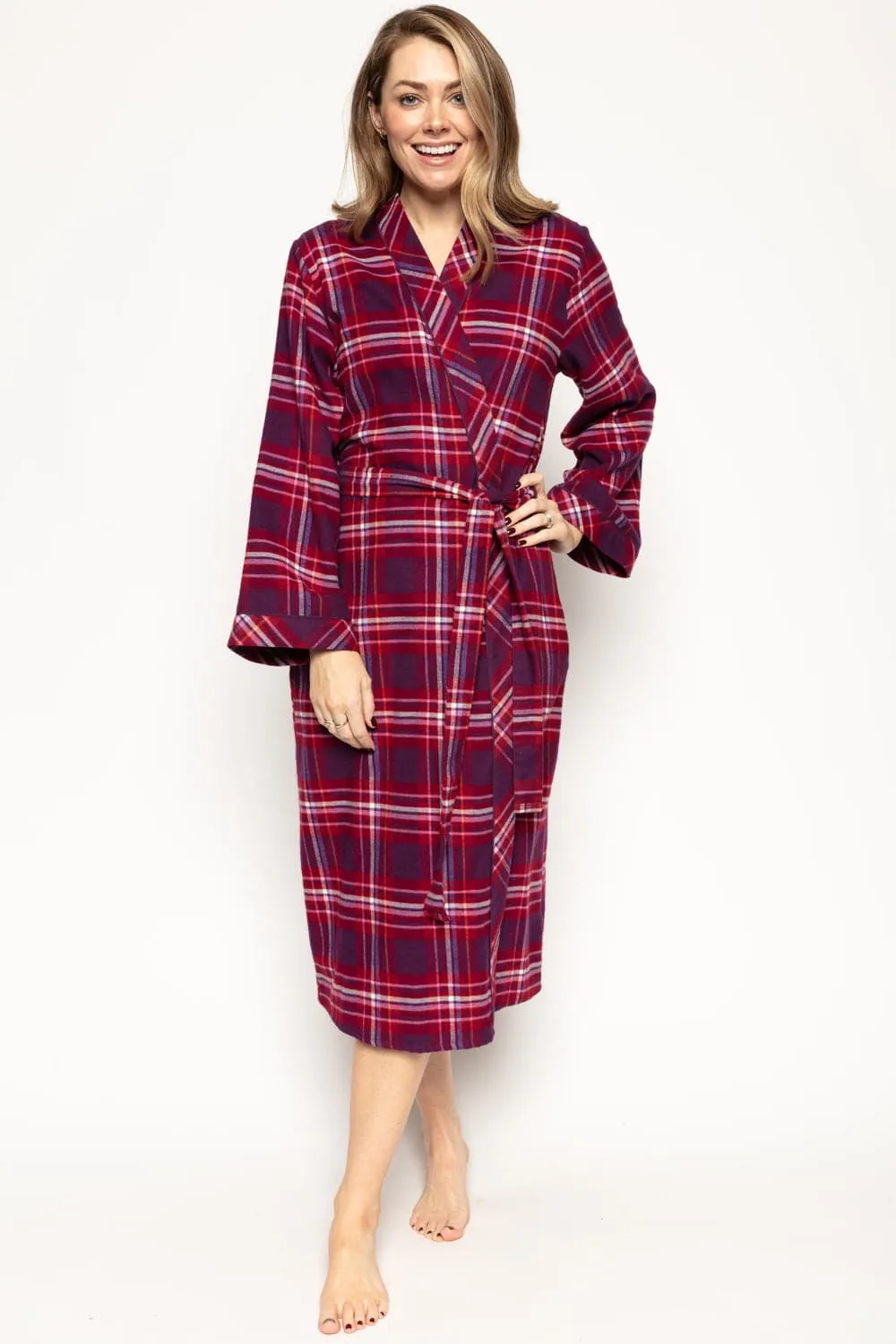 Clarissa Check Long Dressing Gown