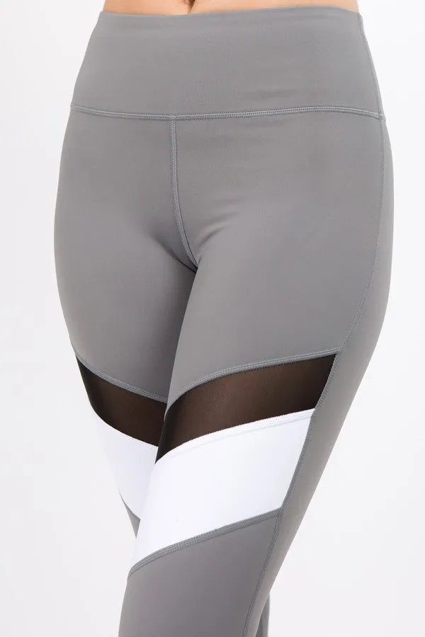 Colorblock Mesh Performance Leggings