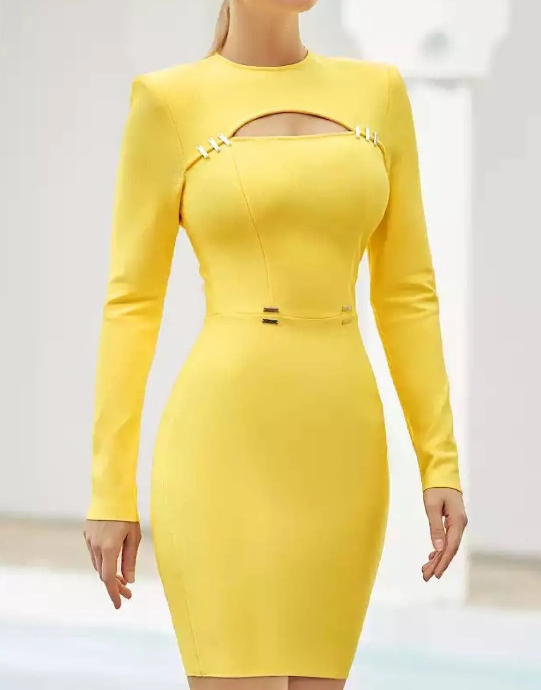 Cutout Cleavage Bodycon Dress