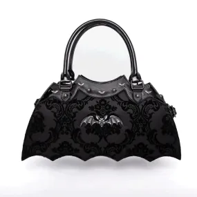 Damask Bat Handbag in Black