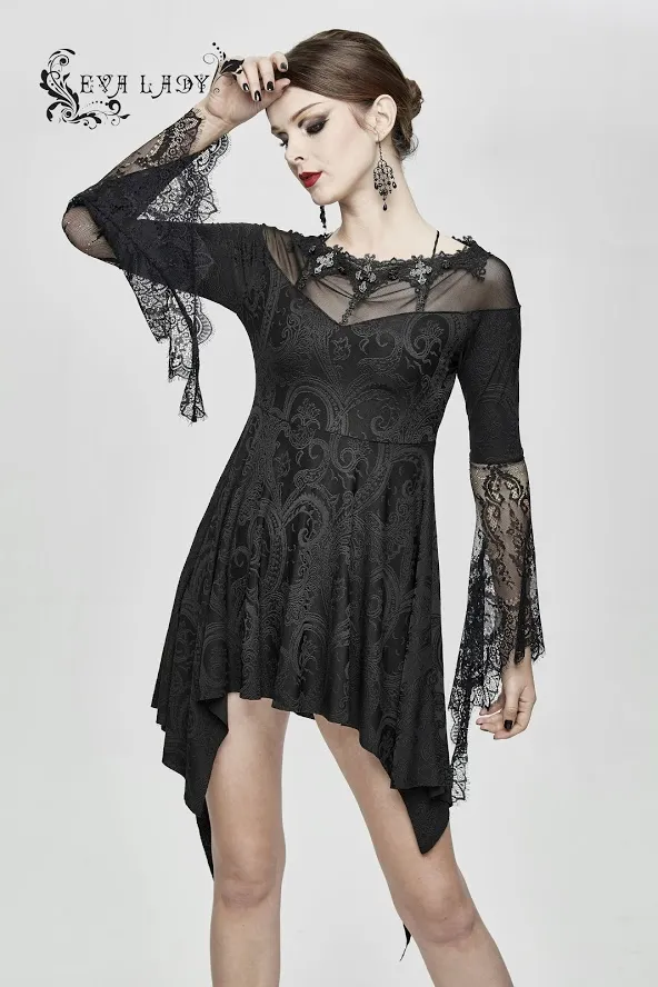 Devil Fashion - Jacquard Dresses with Lace Sleeves ESKT029 | Dark Ages