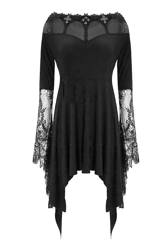 Devil Fashion - Jacquard Dresses with Lace Sleeves ESKT029 | Dark Ages