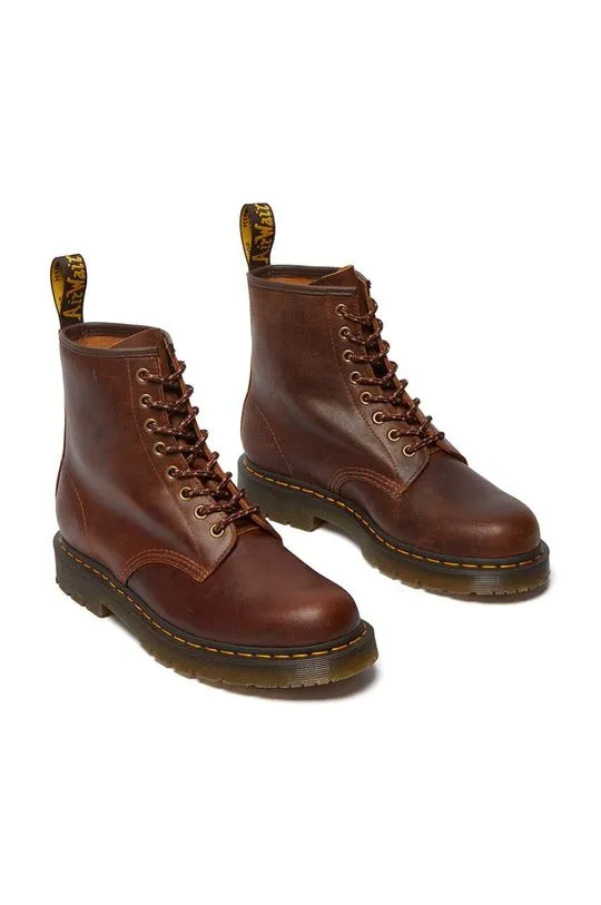 Dr. Martens leather biker boots 1460 SR women's brown color DM32010205