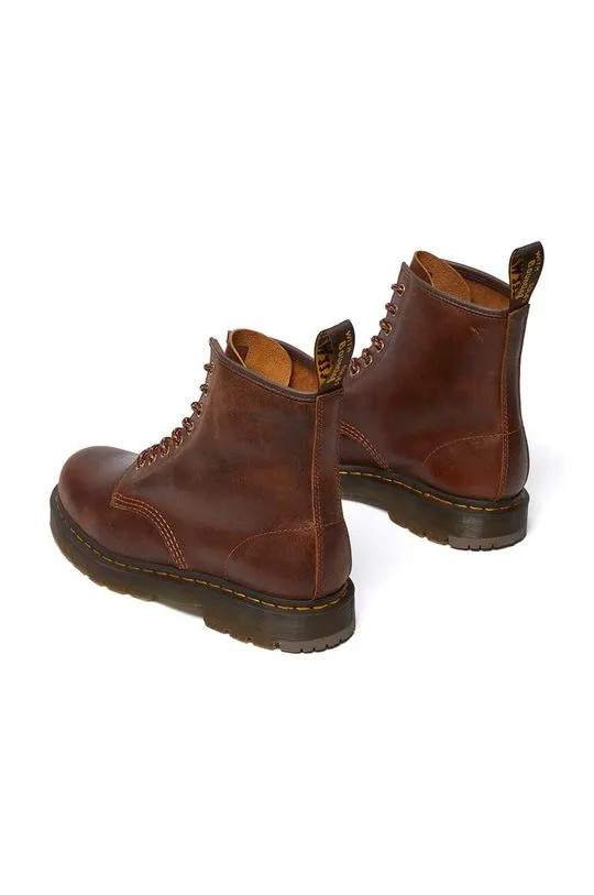 Dr. Martens leather biker boots 1460 SR women's brown color DM32010205