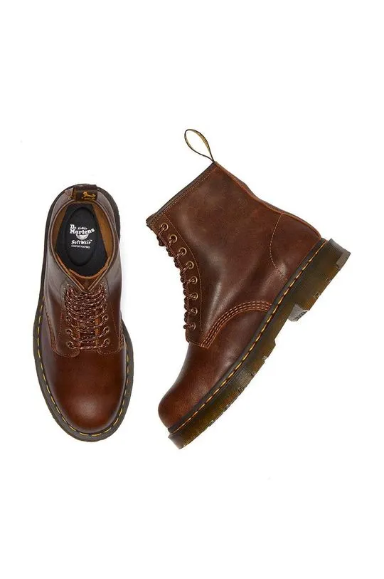 Dr. Martens leather biker boots 1460 SR women's brown color DM32010205