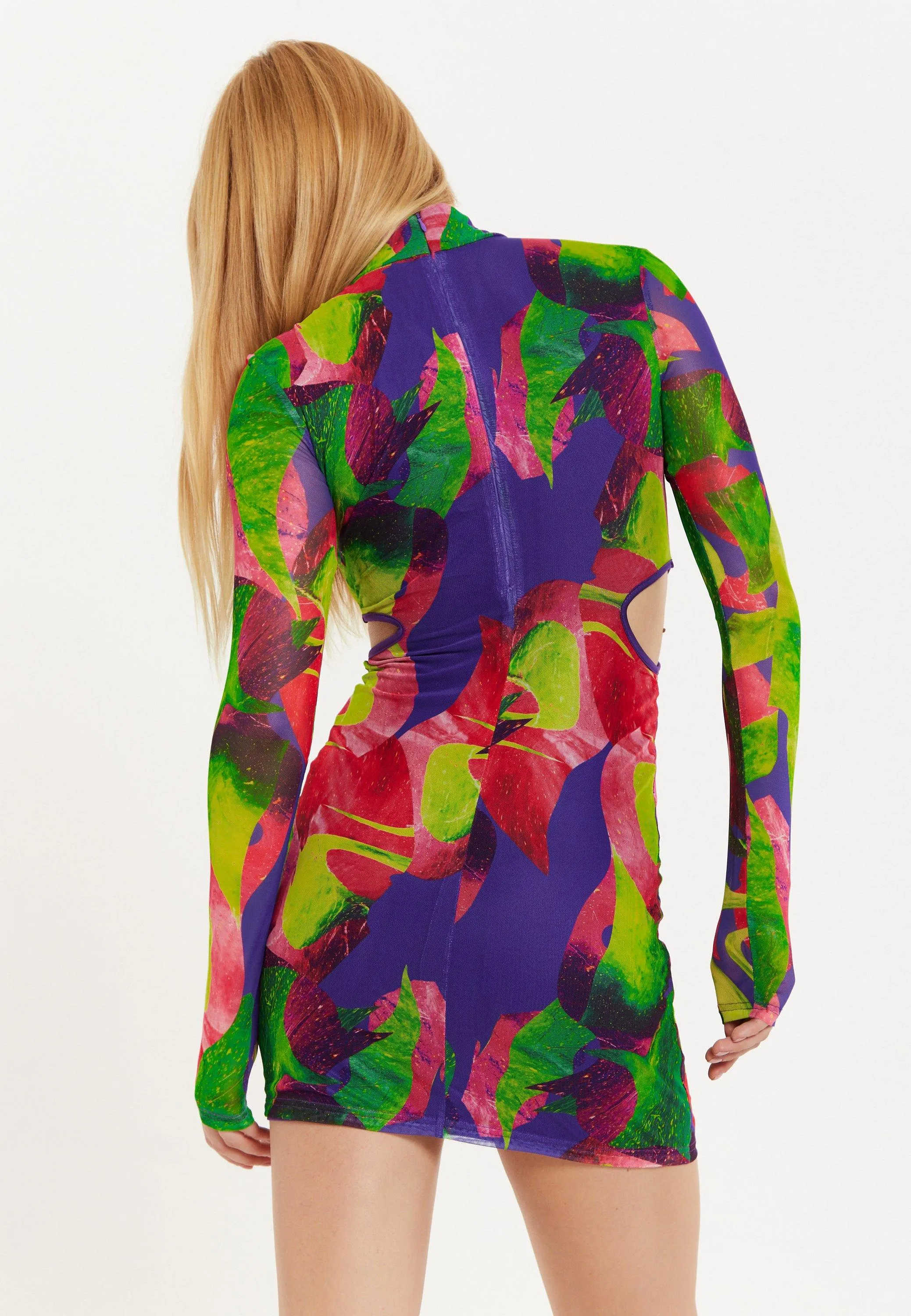 Dresses | Abstract Multicolour Print Mini Dress With Cut Out Details | House of Holland