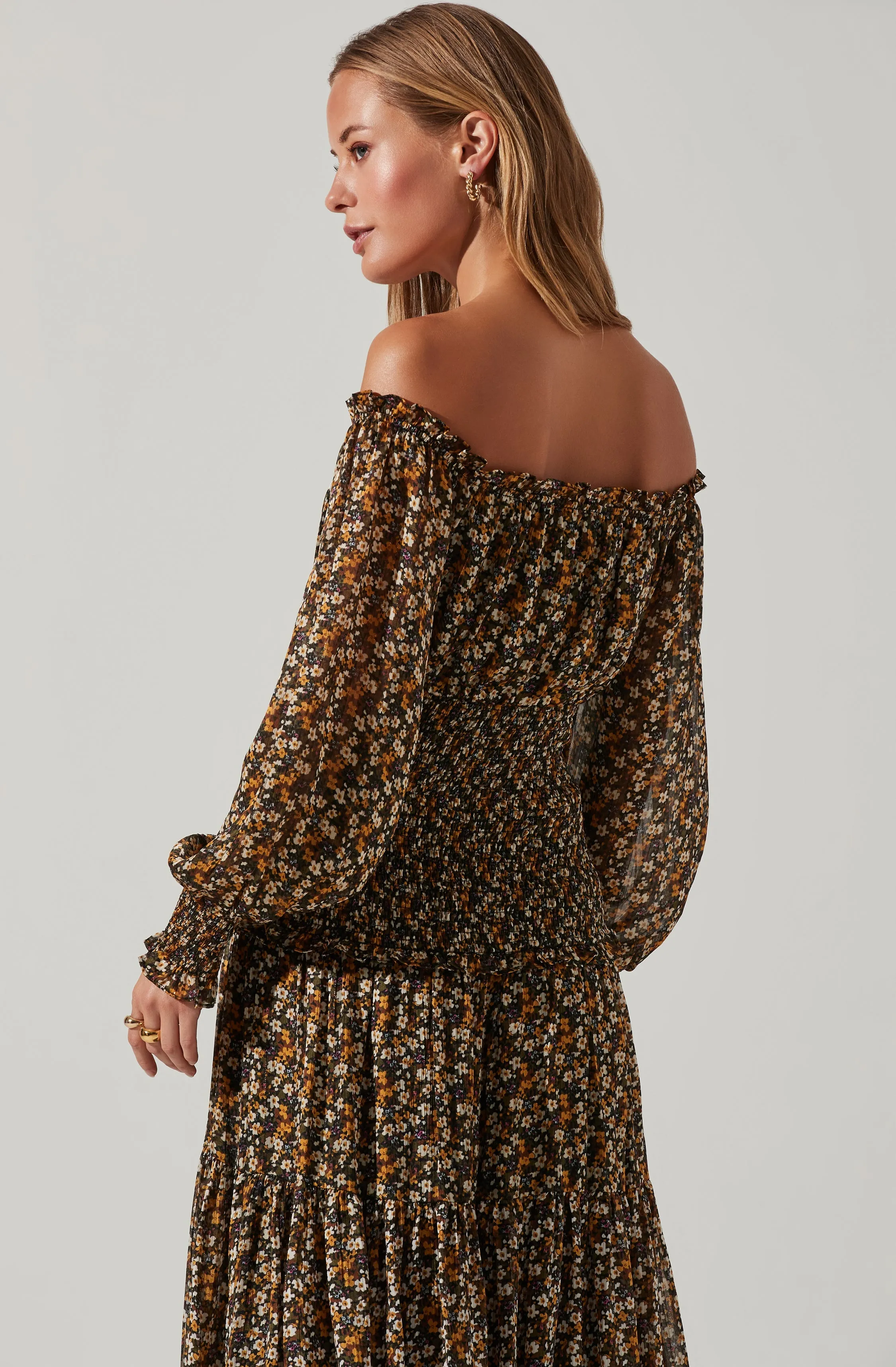 Embrey Floral Off Shoulder Maxi Dress