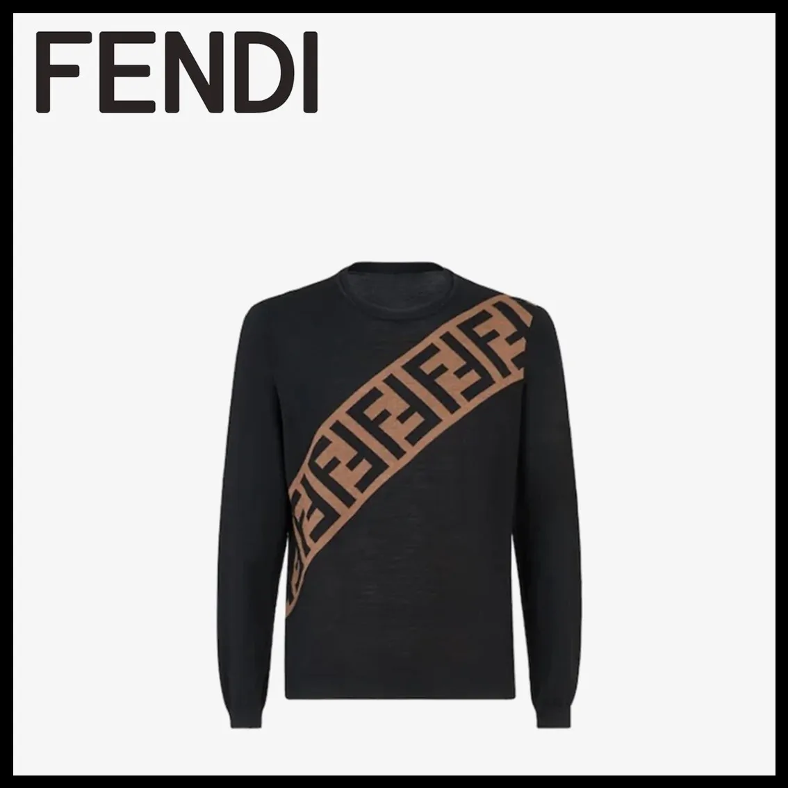 FENDI  |Plain Logo Luxury Outlet Sweaters