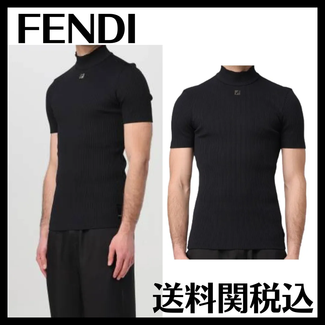 FENDI  |Short Sleeves Logo Luxury Sweaters