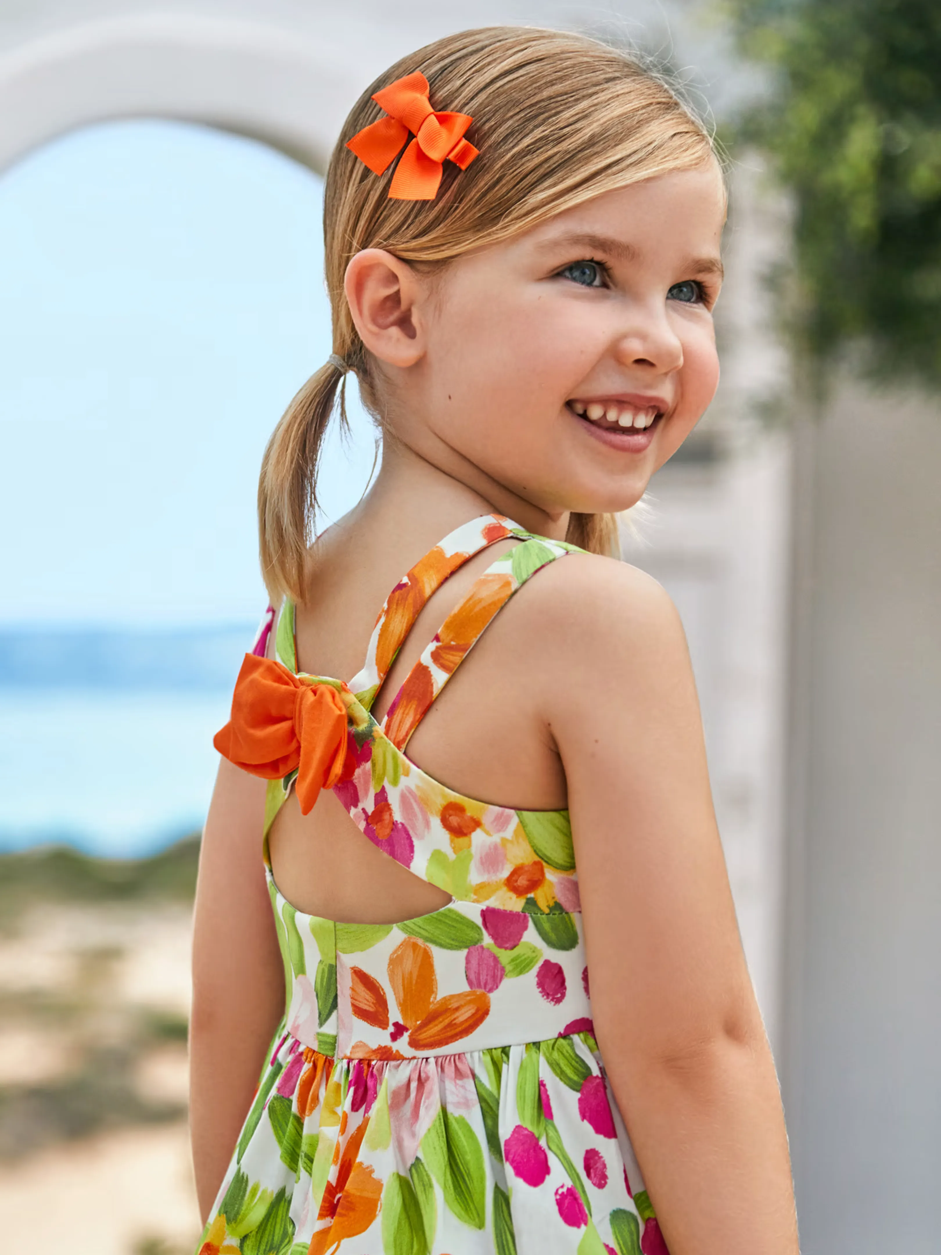 Floral Dress w/ Bow Back - Big Girl