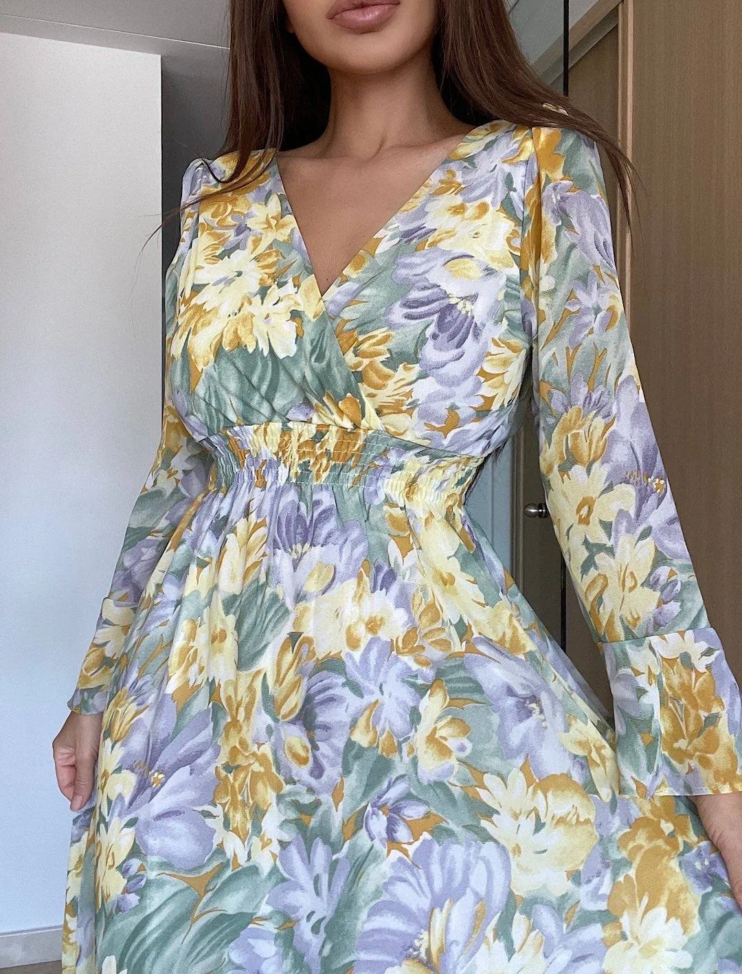 Floral Print Flowy Long Dress