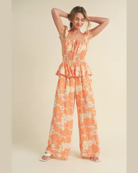 Floral Wide Leg Jumpsuit