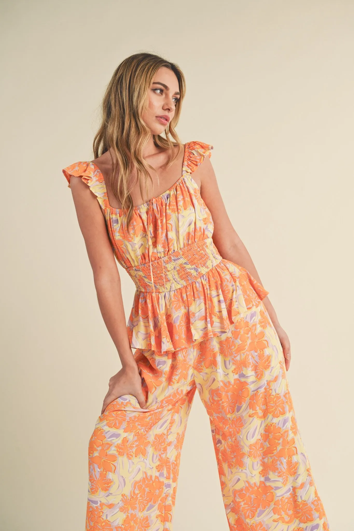 Floral Wide Leg Jumpsuit