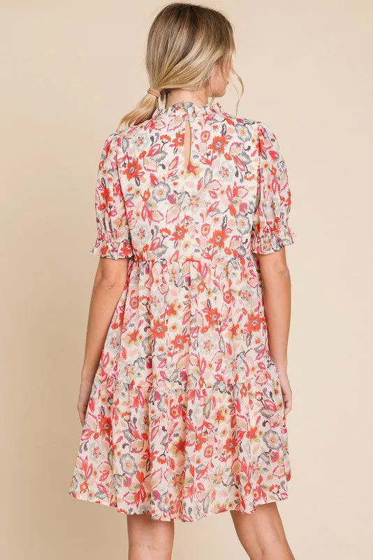 Frilled Floral Dress