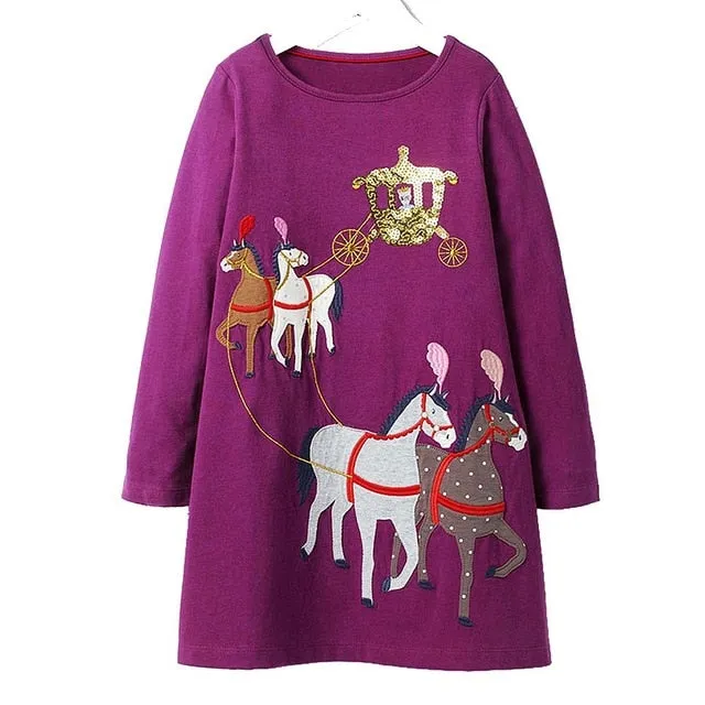 Girls Dress Long Sleeve Baby Girls Clothes Unicorn Party Princess Dress Christmas Costume for Kids Clothing Children Dresses