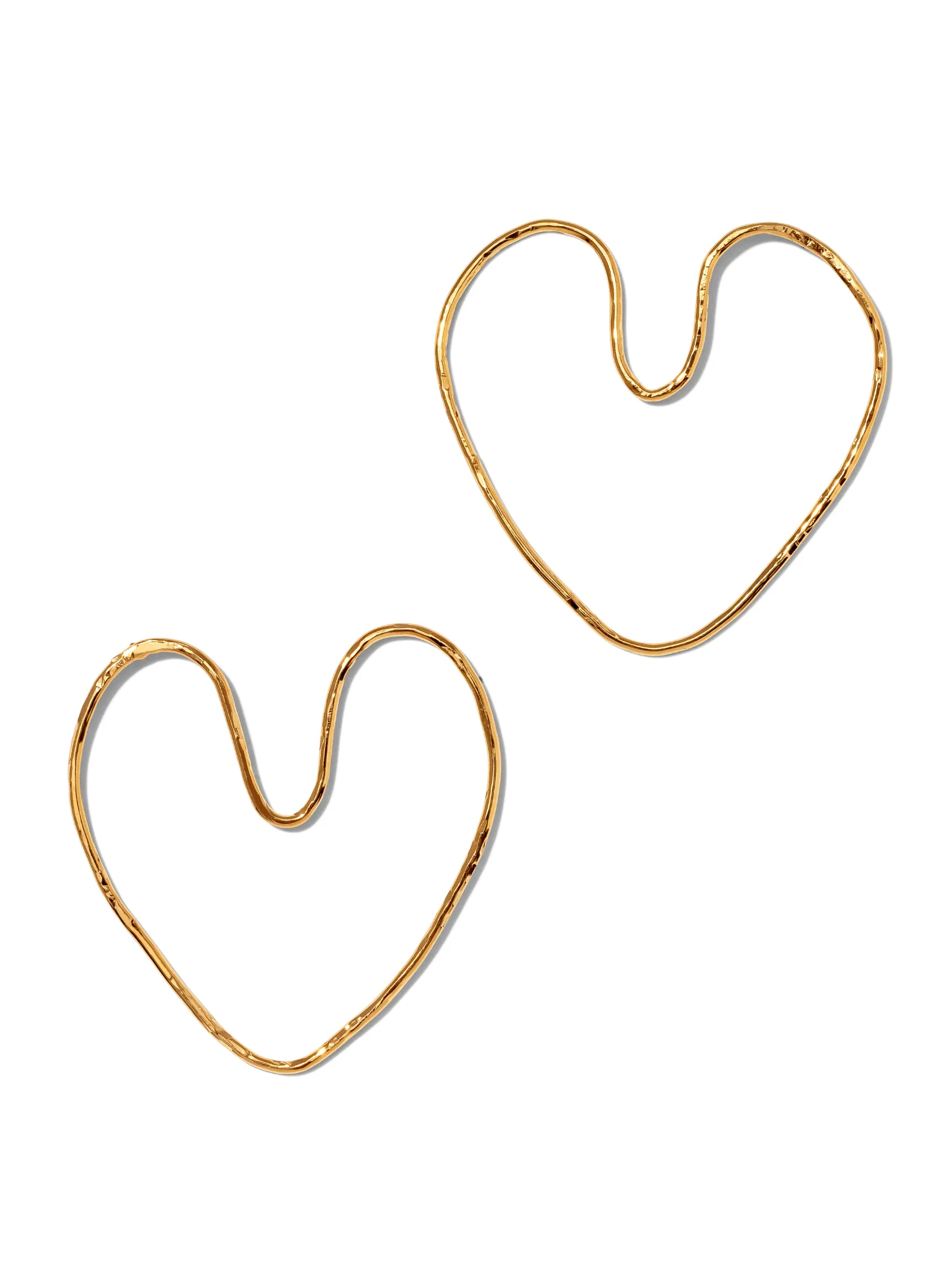 Gold Large Fluttering Heart Earrings