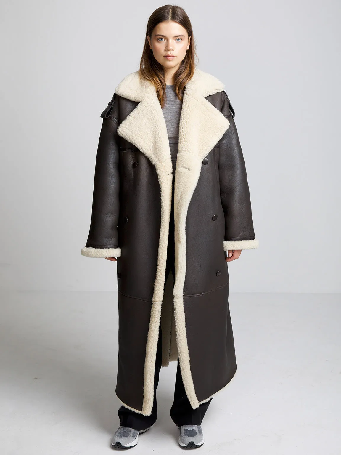 HARPER COAT - BROWN W/ CREME