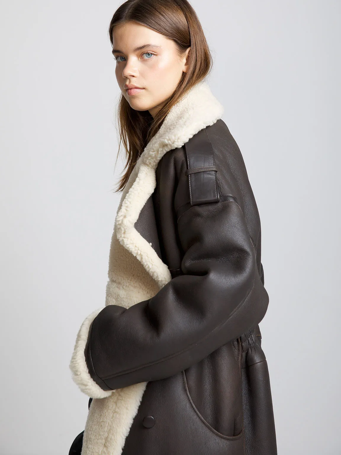 HARPER COAT - BROWN W/ CREME