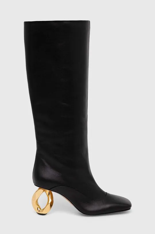 JW Anderson leather boots Chain Heel women's black color ANW43020A