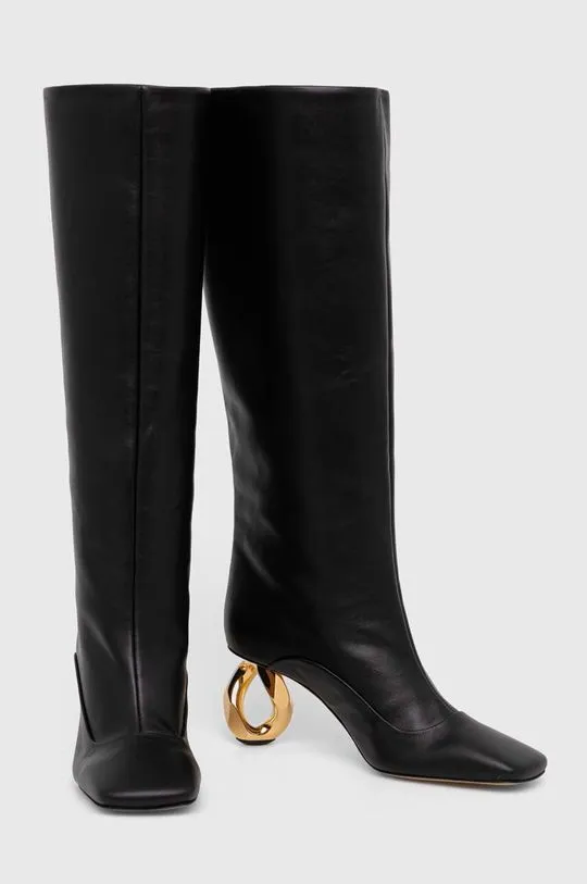 JW Anderson leather boots Chain Heel women's black color ANW43020A